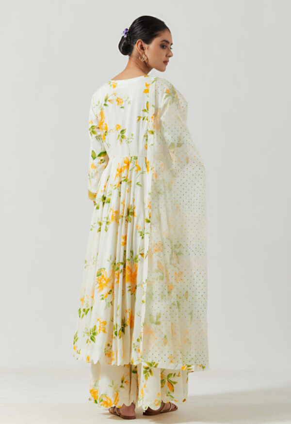Sunshine Bloom Printed Anarkali Suit Set with Dupatta - Image 4